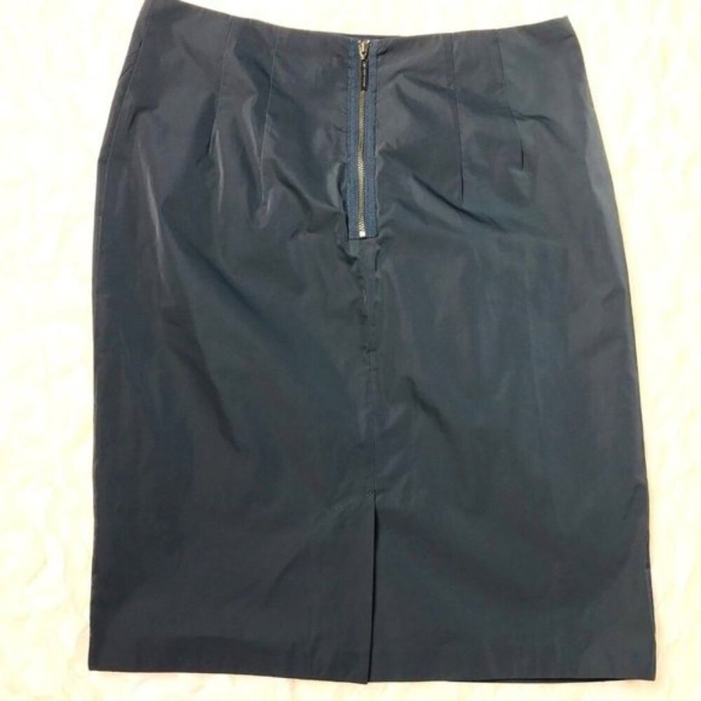 Veronika Maine Cinched Pencil Skirt Sz 10 Dark Iridescent Blue Evening New $169 - Picture 8 of 10